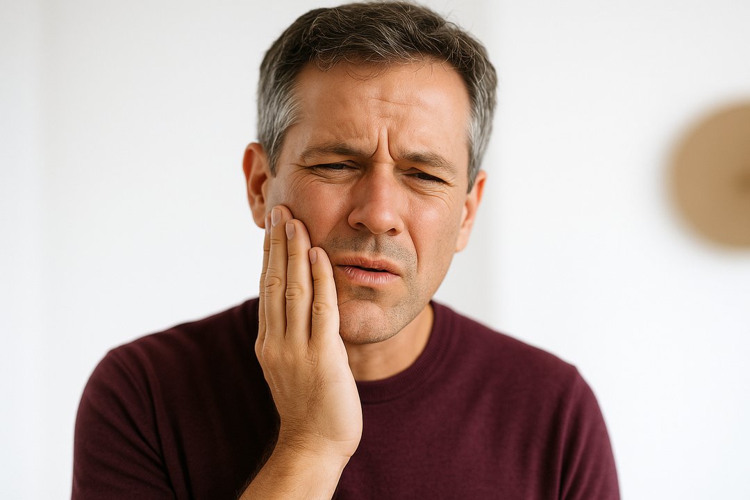 Gum recession showing exposed tooth roots